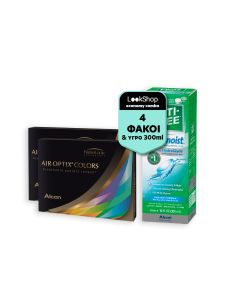  2 κουτιά Air Optix Colors ( 2 φακοί ) Μηνιαίοι Έγχρωμοι + Opti-Free Pure Moist 300ml